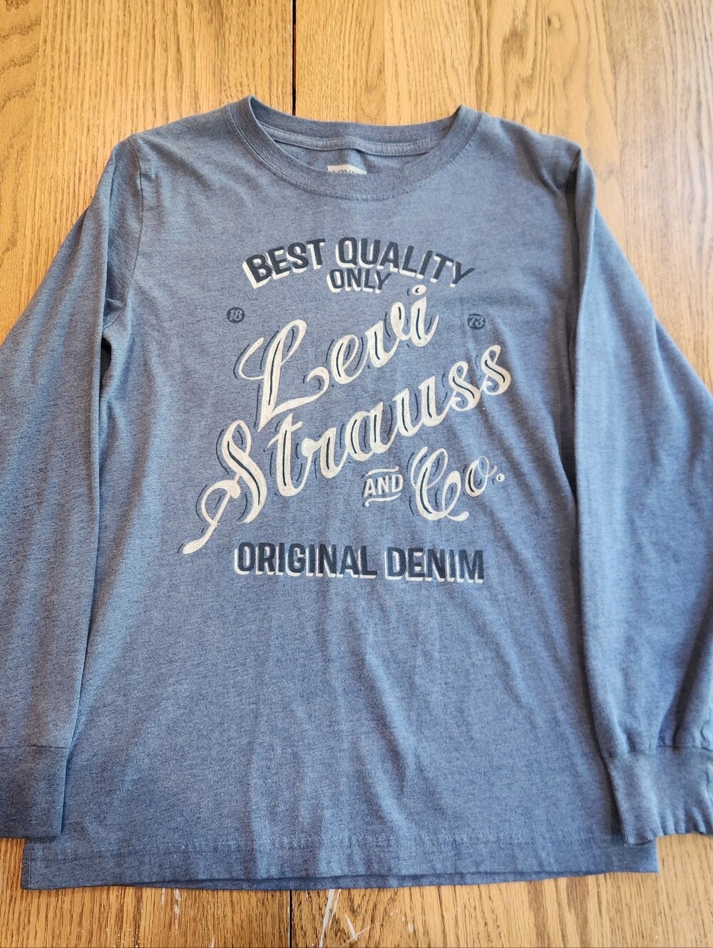 Levi's Heather Blue Logo Tee with White Print